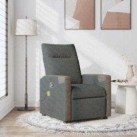 Sillón de masaje reclinable de tela gris oscuro en Sillones | Comprar online en Foro24