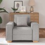Sillón sofá de tela gris nube de 60 cm
