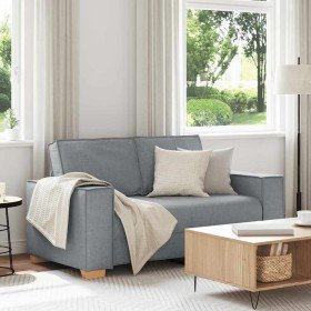 Sofá de 2 plazas de tela gris claro, 120 cm
