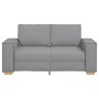 Sofá de 2 plazas de tela gris claro, 120 cm
