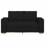 Sofá de 2 plazas de tela negra, 120 cm