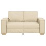Sofá de 2 plazas de tela color crema, 120 cm