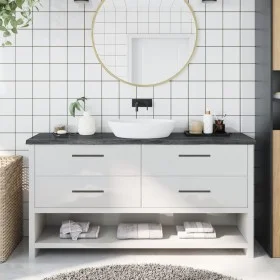 Dark brown treated wood bathroom countertop 160x40x(2-4) cm by vidaXL, Countertops - Ref: Foro24-3156251, Price: 90,74 €, Dis...
