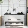 Encimera de baño madera tratada marrón oscuro 140x30x(2-4) cm de vidaXL, Encimeras - Ref: Foro24-3156241, Precio: 65,38 €, De...