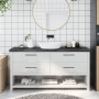 Dark brown treated wood bathroom countertop 160x30x(2-6) cm by vidaXL, Countertops - Ref: Foro24-3156250, Price: 91,44 €, Dis...
