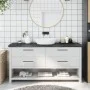 Encimera de baño madera tratada marrón oscuro 160x30x(2-6) cm de vidaXL, Encimeras - Ref: Foro24-3156250, Precio: 90,30 €, De...