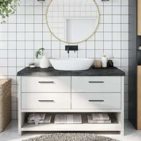 Dark brown treated wood bathroom countertop 140x60x(2-6) cm by vidaXL, Countertops - Ref: Foro24-3156248, Price: 131,74 €, Di...