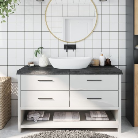 Encimera de baño madera tratada marrón oscuro 140x60x(2-6) cm de vidaXL, Encimeras - Ref: Foro24-3156248, Precio: 134,24 €, D...