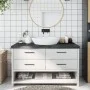Encimera de baño madera tratada marrón oscuro 140x60x(2-6) cm de vidaXL, Encimeras - Ref: Foro24-3156248, Precio: 131,74 €, D...