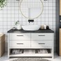 Encimera de baño madera tratada marrón oscuro 140x60x(2-6) cm de vidaXL, Encimeras - Ref: Foro24-3156248, Precio: 134,24 €, D...