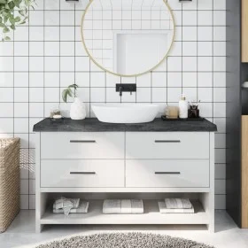 Encimera de baño madera tratada marrón oscuro 140x30x(2-6) cm de vidaXL, Encimeras - Ref: Foro24-3156242, Precio: 80,84 €, De...