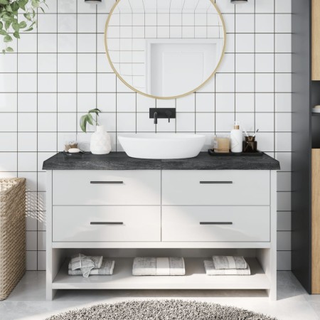 Dark brown treated wood bathroom countertop 140x30x(2-6) cm by vidaXL, Countertops - Ref: Foro24-3156242, Price: 81,82 €, Dis...