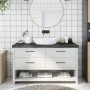 Encimera de baño madera tratada marrón oscuro 140x30x(2-6) cm de vidaXL, Encimeras - Ref: Foro24-3156242, Precio: 80,79 €, De...
