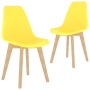 Sillas de comedor 2 unidades plástico amarillo