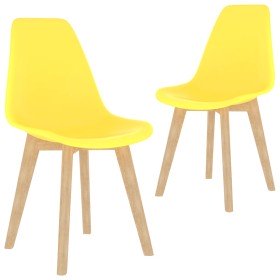 Sillas de comedor 2 unidades plástico amarillo Sillas de comedor 2 unidades plástico amarillo