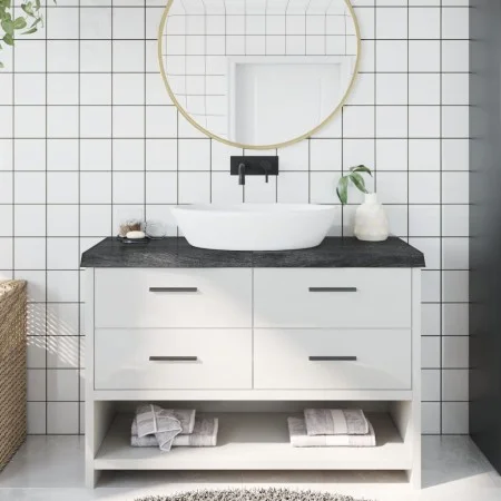 Encimera de baño madera tratada marrón oscuro 120x50x(2-6) cm de vidaXL, Encimeras - Ref: Foro24-3156238, Precio: 99,99 €, De...