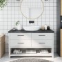 Dark brown treated wood bathroom countertop 140x50x(2-6) cm by vidaXL, Countertops - Ref: Foro24-3156246, Price: 116,96 €, Di...