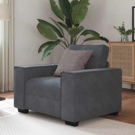 Sillón de terciopelo gris oscuro 60 cm