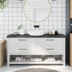 Dark brown treated wood bathroom countertop 160x40x(2-6) cm by vidaXL, Countertops - Ref: Foro24-3156252, Price: 110,79 €, Di...