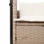 Tumbona doble con techo y cortinas ratán sintético beige