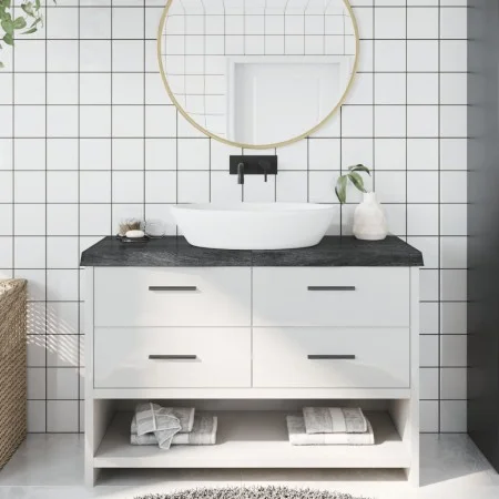Dark brown treated wood bathroom countertop 120x60x(2-6) cm by vidaXL, Countertops - Ref: Foro24-3156240, Price: 116,47 €, Di...