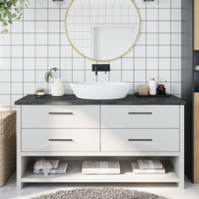 Dark brown treated wood bathroom countertop 160x50x(2-4) cm by vidaXL, Countertops - Ref: Foro24-3156253, Price: 111,32 €, Di...