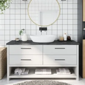 Dark brown treated wood bathroom countertop 160x50x(2-4) cm by vidaXL, Countertops - Ref: Foro24-3156253, Price: 109,94 €, Di...