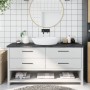 Encimera de baño madera tratada marrón oscuro 160x50x(2-4) cm de vidaXL, Encimeras - Ref: Foro24-3156253, Precio: 111,28 €