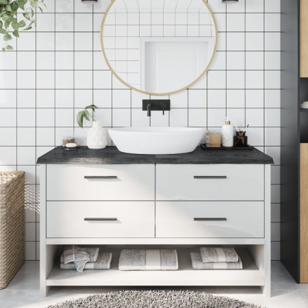 Encimera de baño madera tratada marrón oscuro 140x60x(2-4) cm de vidaXL, Encimeras - Ref: Foro24-3156247, Precio: 113,81 €