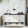 Encimera de baño madera tratada marrón oscuro 140x60x(2-4) cm de vidaXL, Encimeras - Ref: Foro24-3156247, Precio: 112,42 €, D...