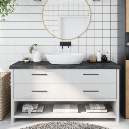 Encimera de baño madera tratada marrón oscuro 160x60x(2-6) cm de vidaXL, Encimeras - Ref: Foro24-3156256, Precio: 150,80 €