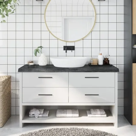 Encimera de baño madera tratada marrón oscuro 140x40x(2-6) cm de vidaXL, Encimeras - Ref: Foro24-3156244, Precio: 97,02 €, De...