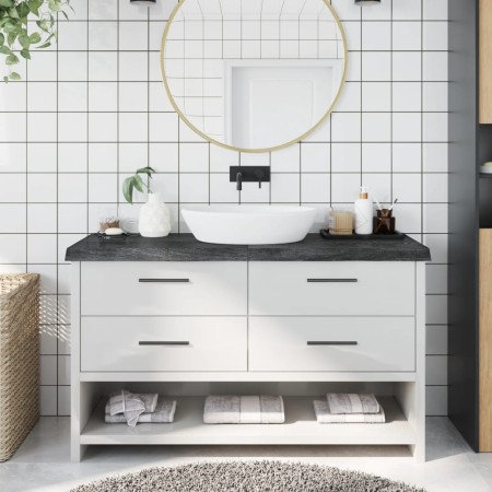 Encimera de baño madera tratada marrón oscuro 140x40x(2-6) cm de vidaXL, Encimeras - Ref: Foro24-3156244, Precio: 98,20 €