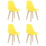 Sillas de comedor 4 unidades plástico amarillo