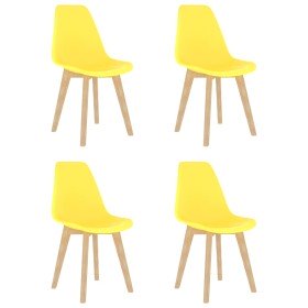 Sillas de comedor 4 unidades plástico amarillo Sillas de comedor 4 unidades plástico amarillo