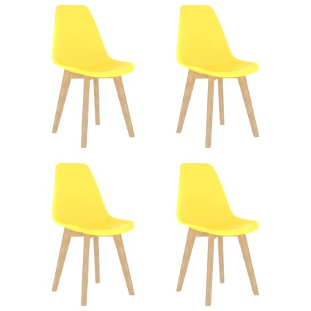 Sillas de comedor 4 unidades plástico amarillo