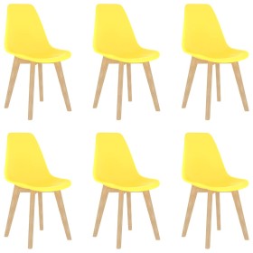 Sillas de comedor 6 unidades plástico amarillo