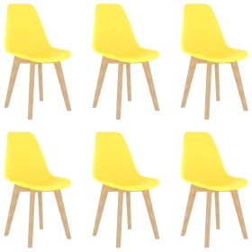 Sillas de comedor 6 unidades plástico amarillo Sillas de comedor 6 unidades plástico amarillo