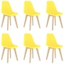 Sillas de comedor 6 unidades plástico amarillo