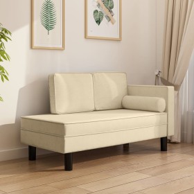 Sofá diván con cojines y almohada tela color crema