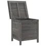 Arcón de jardín madera maciza abeto gris antracita 50x49x56,5cm de vidaXL, Cajas de almacenaje para exteriores - Ref: Foro24-...