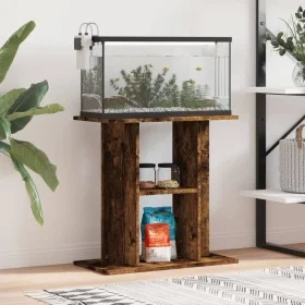 Aquarium stand made of smoked oak engineered wood, 60x30x60cm. by vidaXL, Aquarium supports - Ref: Foro24-833572, Price: 41,8...