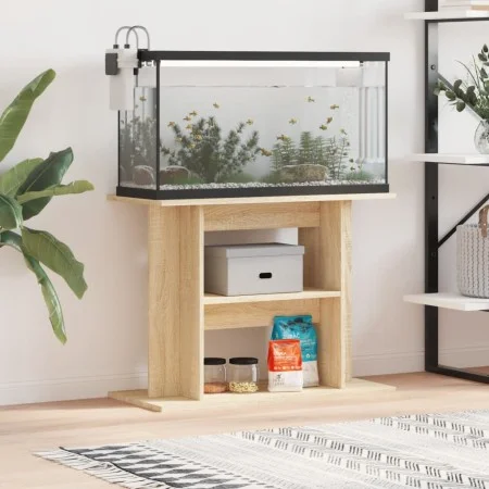 Engineered wood aquarium support Sonoma oak 80x35x60 cm by vidaXL, Aquarium supports - Ref: Foro24-833578, Price: 53,68 €, Di...
