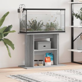 Soporte para acuario madera ingeniería gris Sonoma 80x35x60 cm