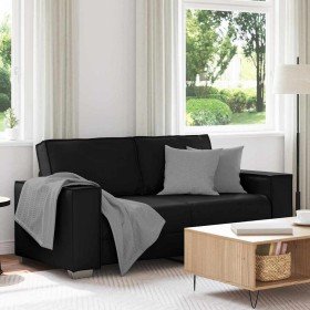 Sillón sofá con cojín Negro 180 x 78 x 84 cm Cuero artificial Sillón sofá con cojín Negro 180 x 78 x 84 cm Cuero artificial