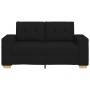 Sofá Loveseat de tela negra de 120 cm