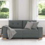 Sofá Loveseat gris oscuro 140 cm de tela