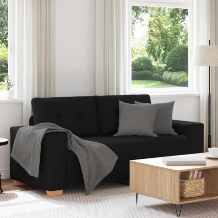 Sofá Loveseat de tela negra de 140 cm