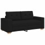 Sofá Loveseat de tela negra de 140 cm