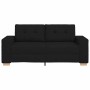 Sofá Loveseat de tela negra de 140 cm